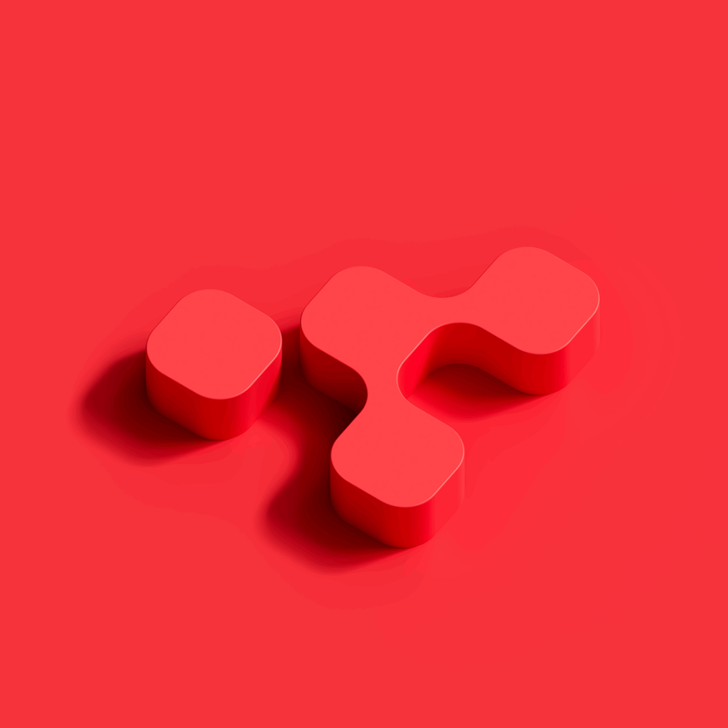 kontakt.io 3d logo purple and red