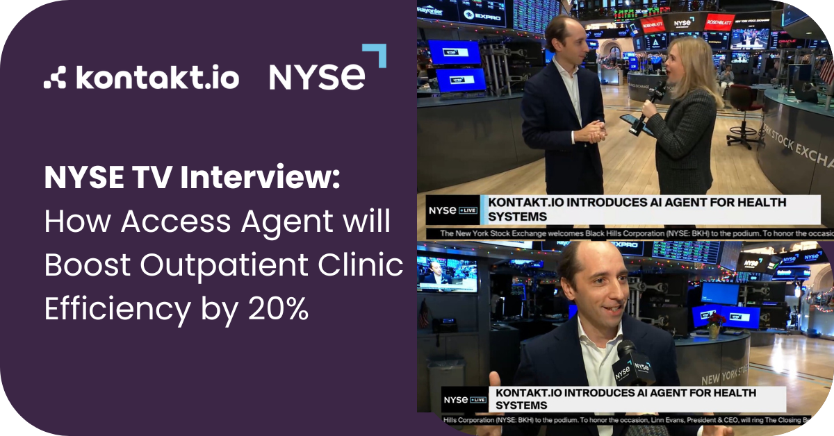 kontakt io ceo Philipp von Gilza interview by nyse tv about ai in healthcare
