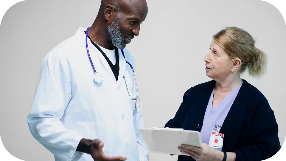doctors looking at data