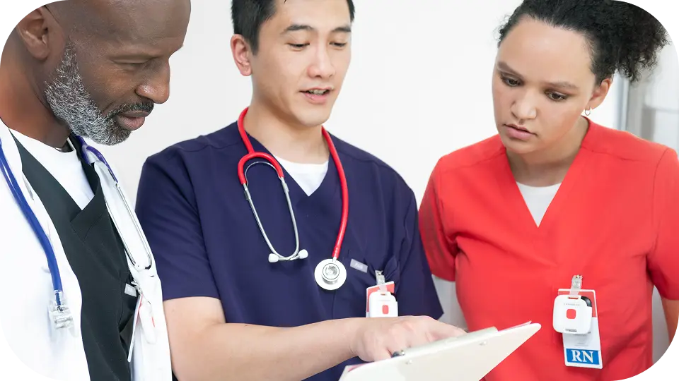 nurses in hospital searching assets