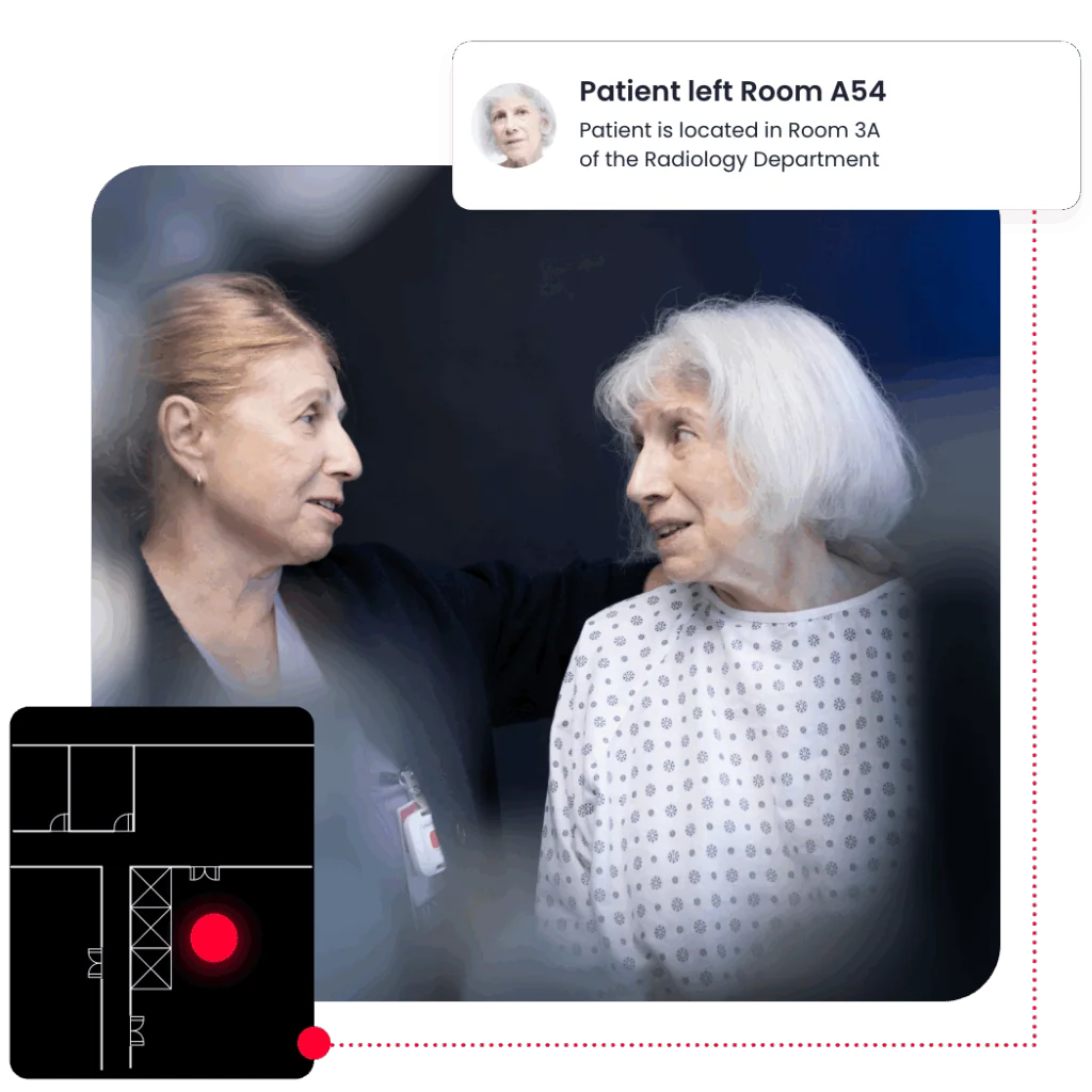 patient left a room notification from badge