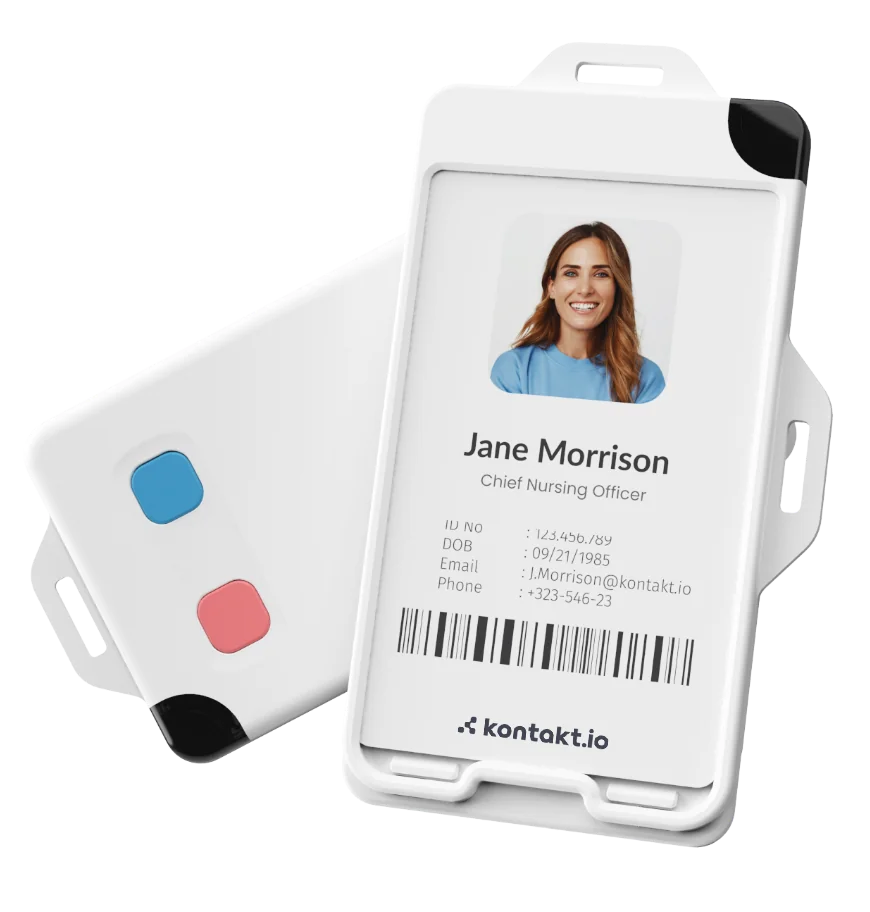 kontakt io badge for staff safety